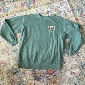 Rosie Daze Green Comfort Colors Long Sleeve Fall Witch Design sweatshirt Lg